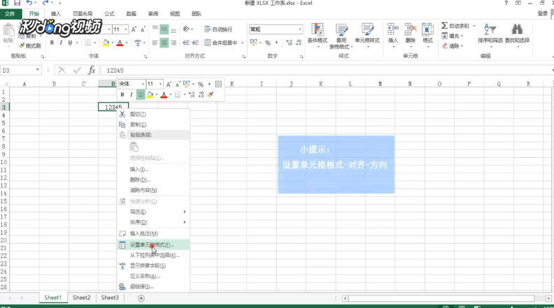 如何设置Excel单元格文字方向