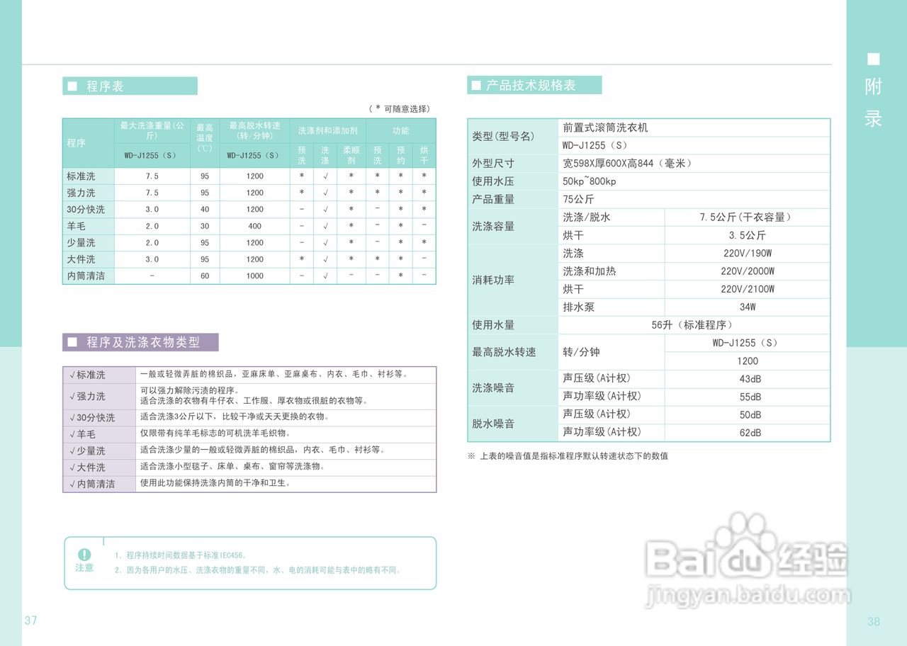 三星wd-j1255滾筒洗衣機使用說明書:[2]