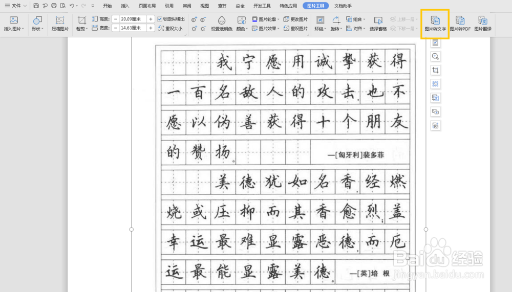 如何通过word来提取图片中的文字