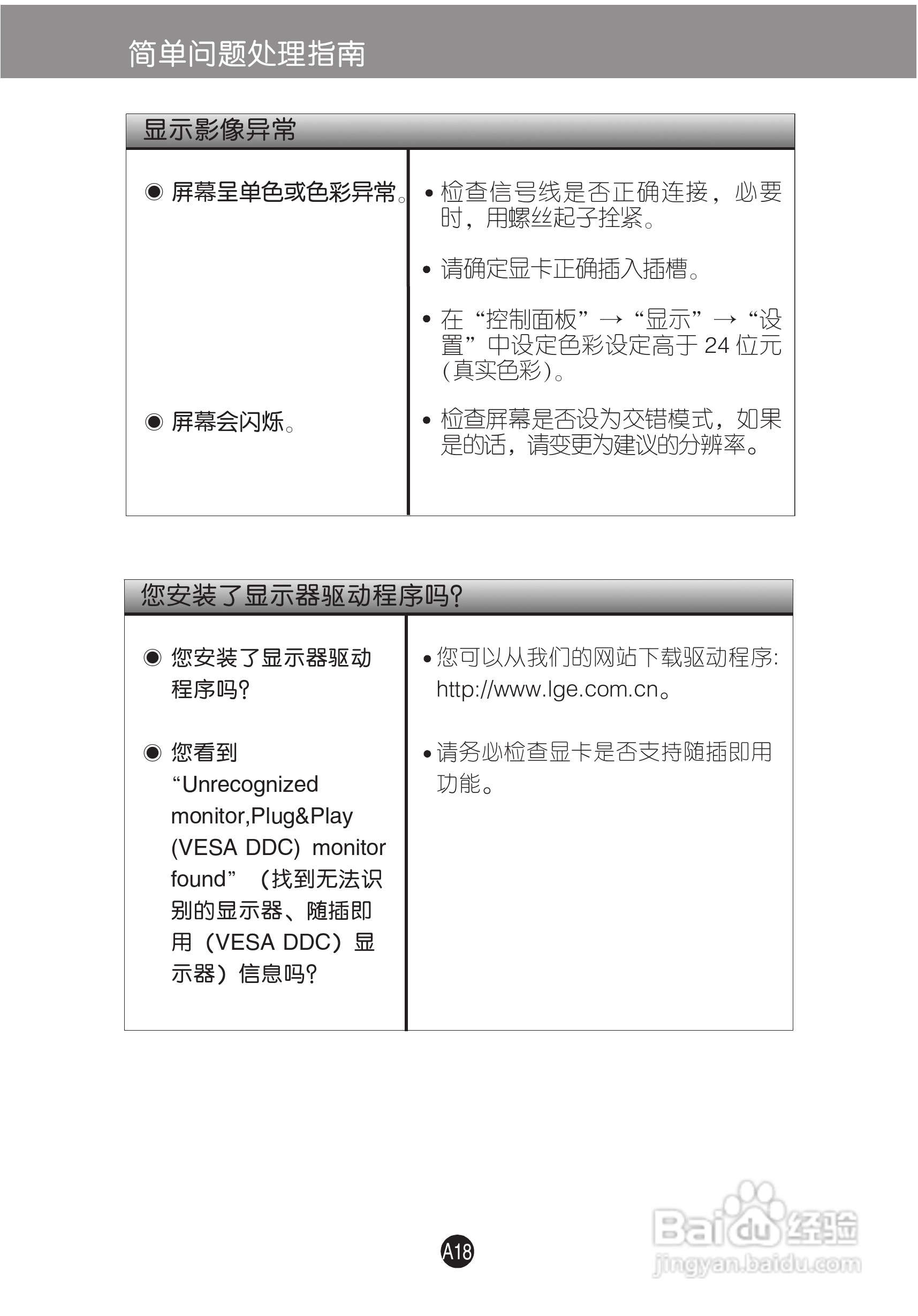 LG W1942C液晶显示器使用说明书:[2]