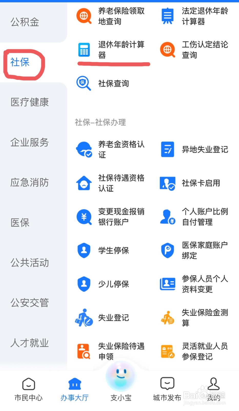 支付宝如何查询退休年龄