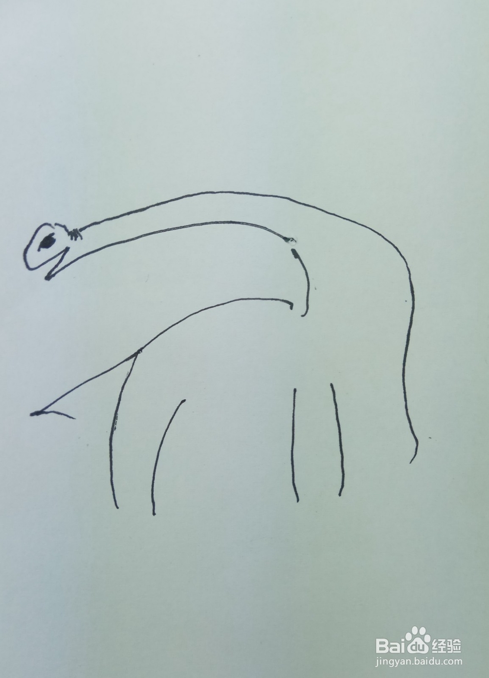 怎样画简笔画回头张望的恐龙?