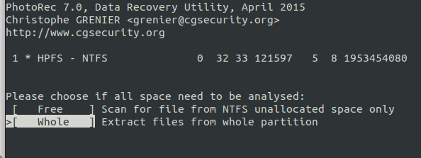 Linux恢复磁盘数据testdisk&photorec