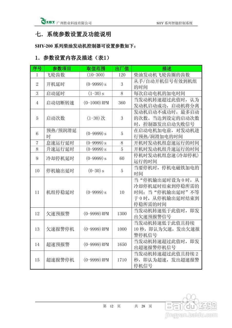 智能柴油发动机控制器SHY-200使用手册:[2]