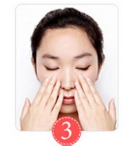 使用卸妆油卸妆,脸部指导