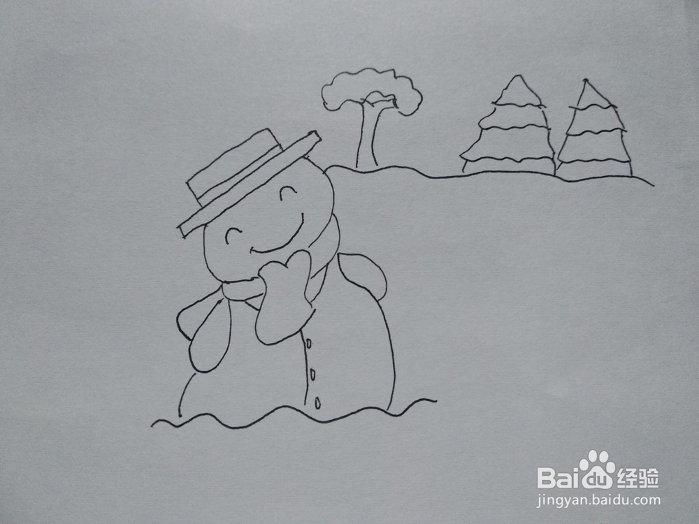 儿童冬天雪景的简单画法