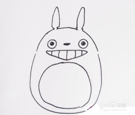 龙猫简笔画手绘教程