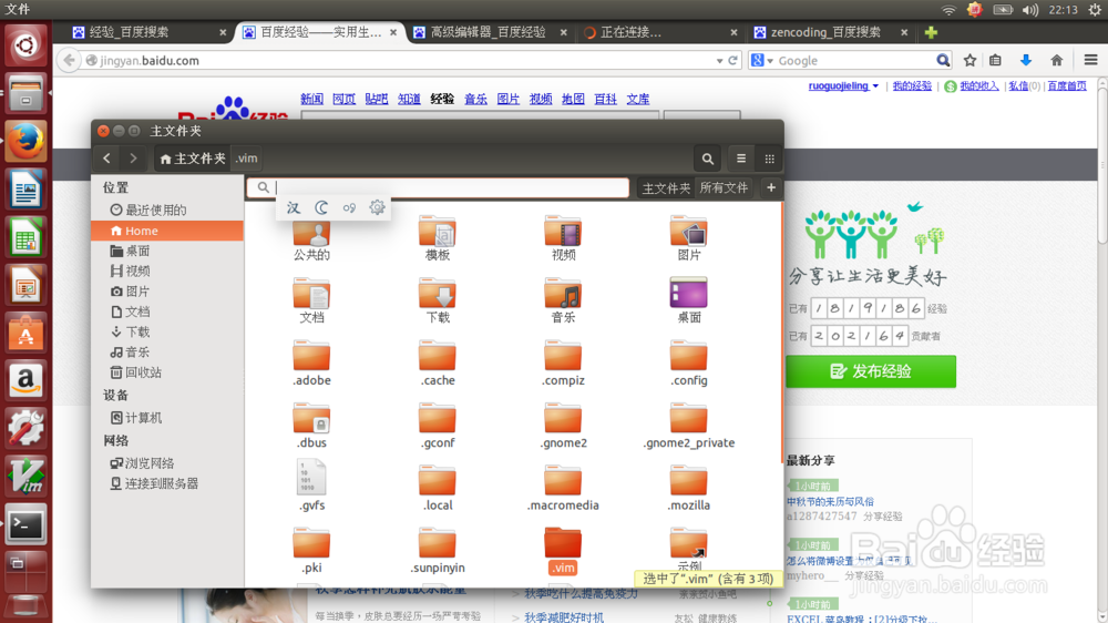 在ubuntu环境下gvim安装zencoding
