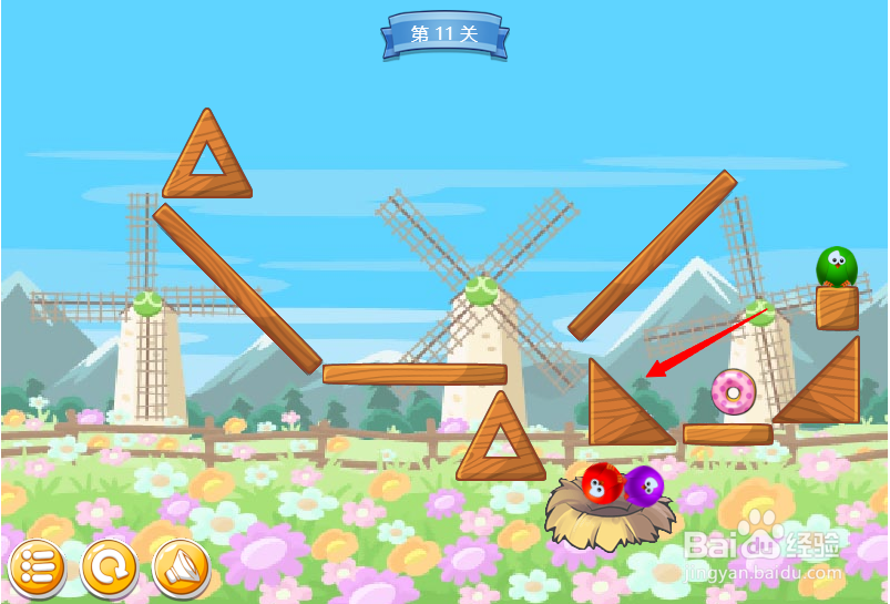 小游戏泡泡鸟历险记第11关