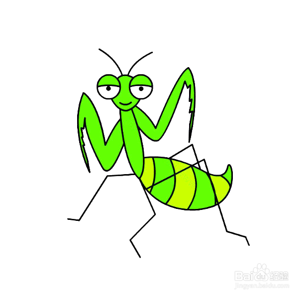 螳螂儿童画 简单图片