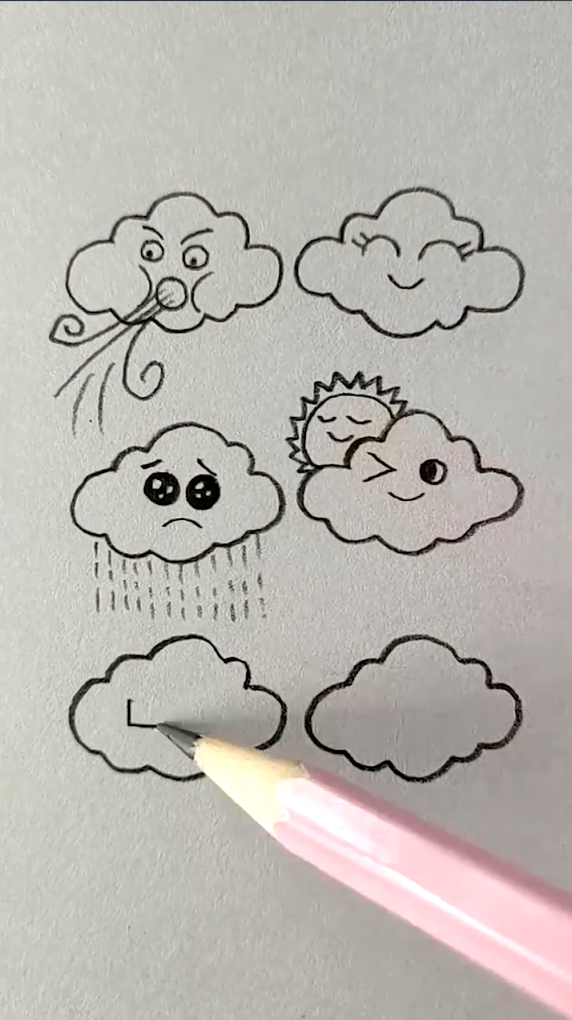 六种天气的云朵怎么画