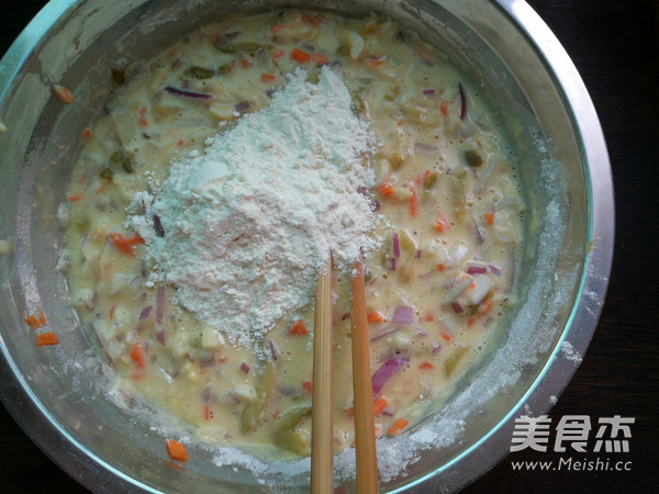 榨菜虾皮鸡蛋饼