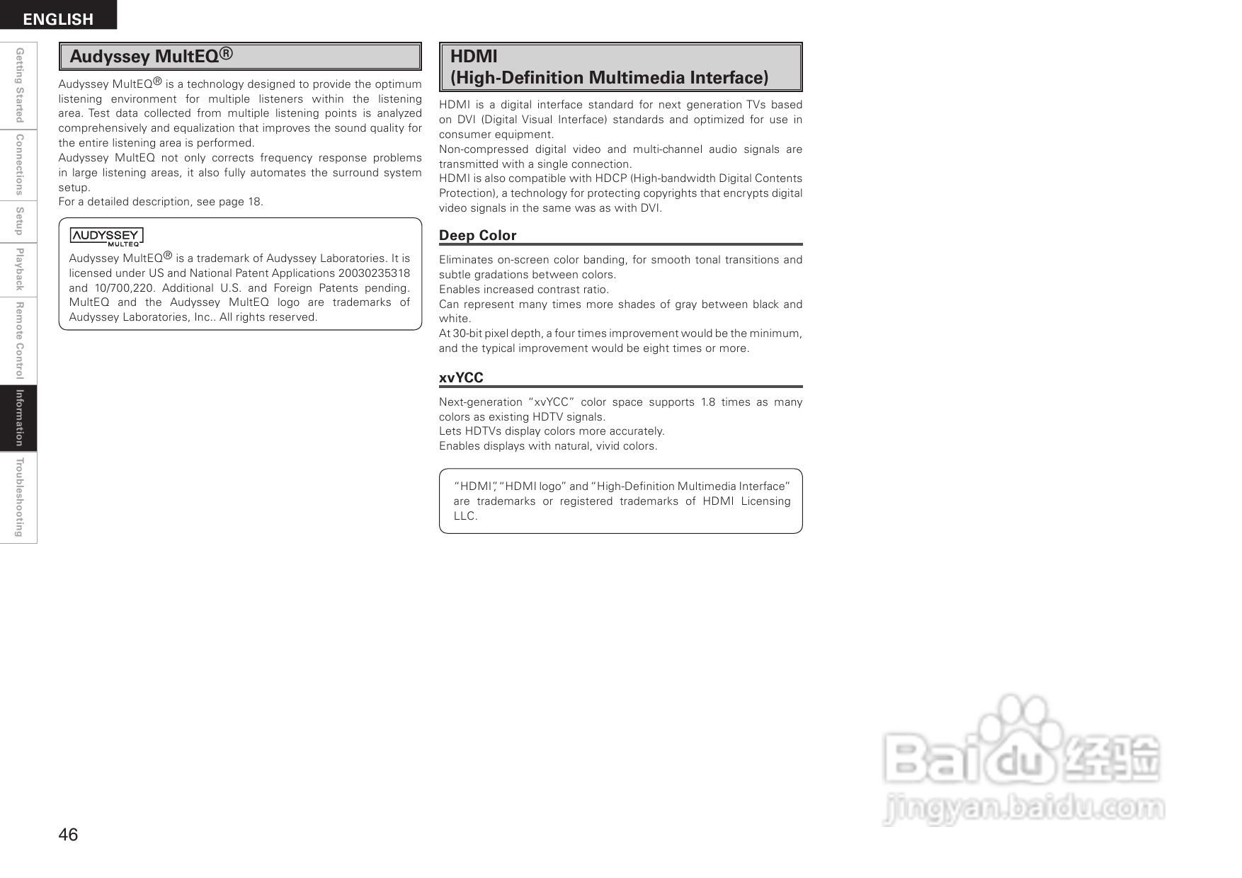 DENON AVR-1508功放用户手册:[3]