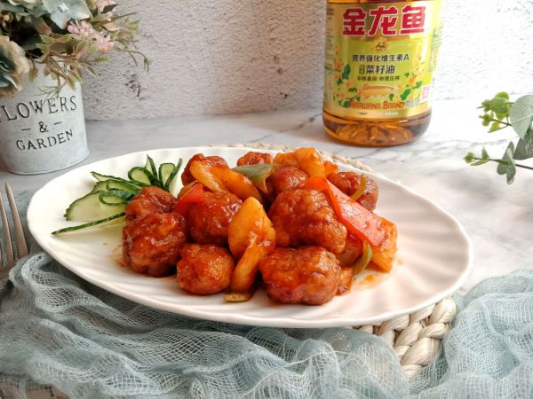 菠萝咕噜肉##金龙鱼营养强化维生素A 新派菜油#