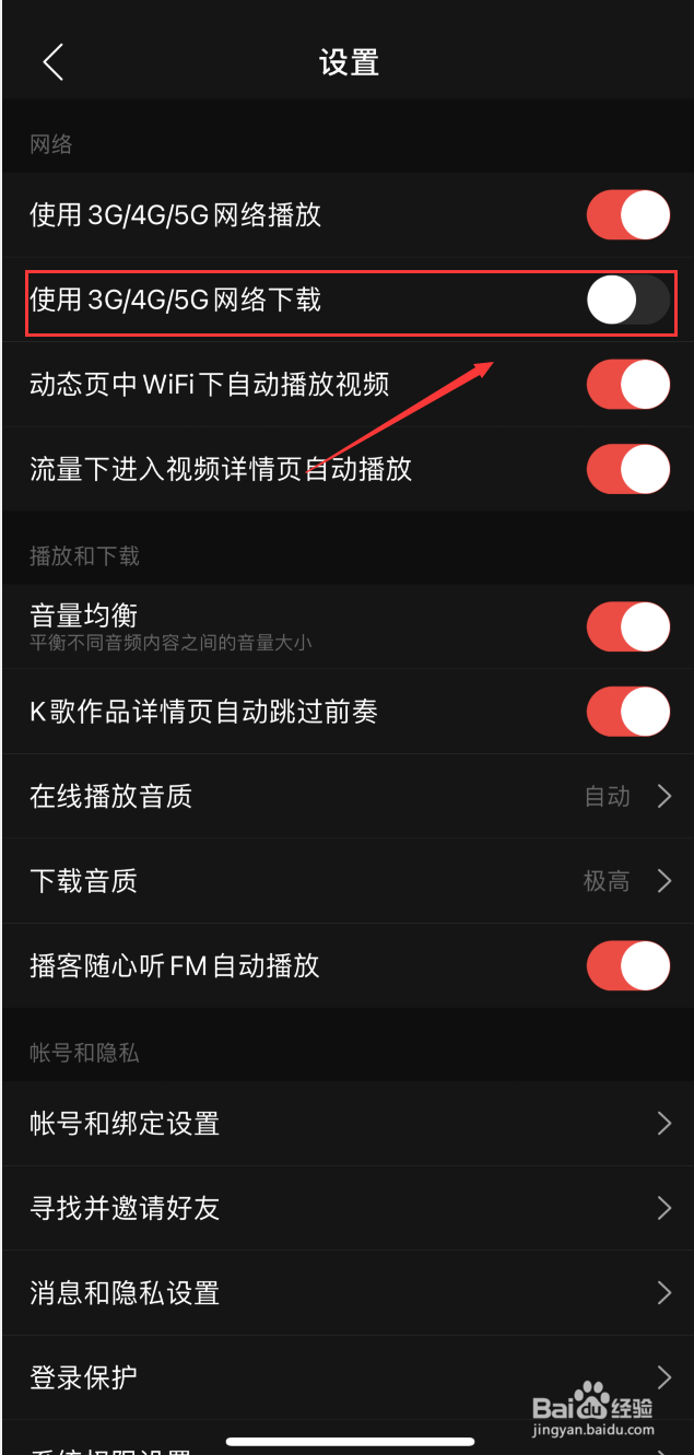 网易云音乐如何开启使用3G/4G/5G网络下载