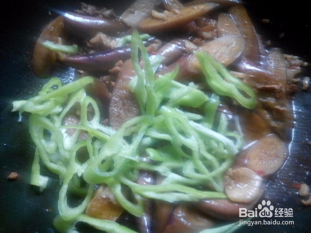 茄子炒肉的做法