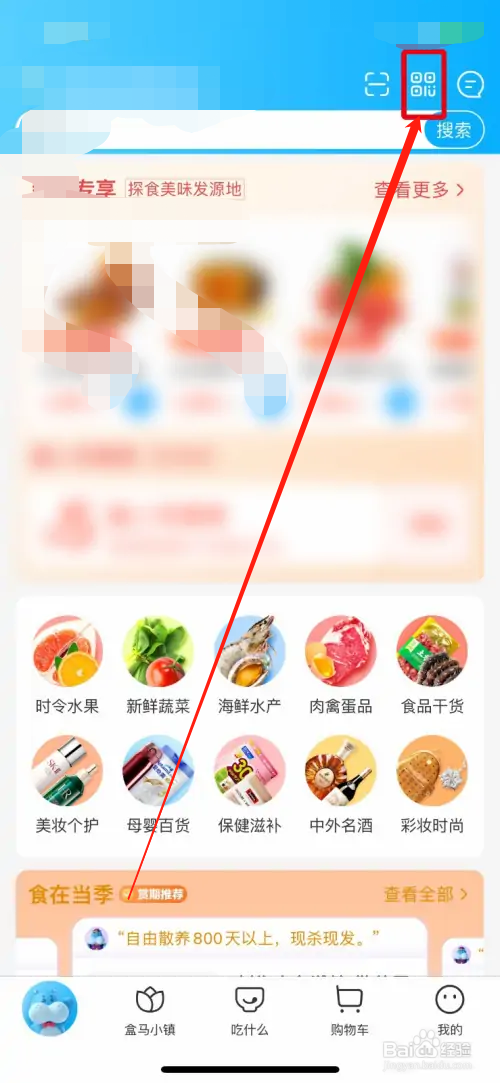 盒马怎么开启付款二维码