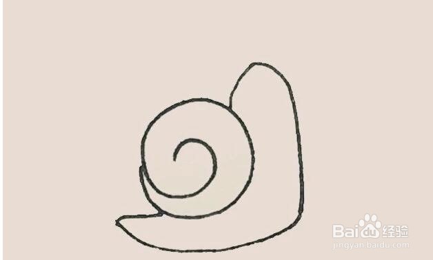 伴儿成长简笔画系列-怎样画一只蜗牛简笔画