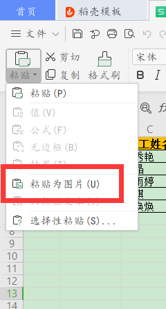 wps19版Excel中如何将复制的东西用图片输入