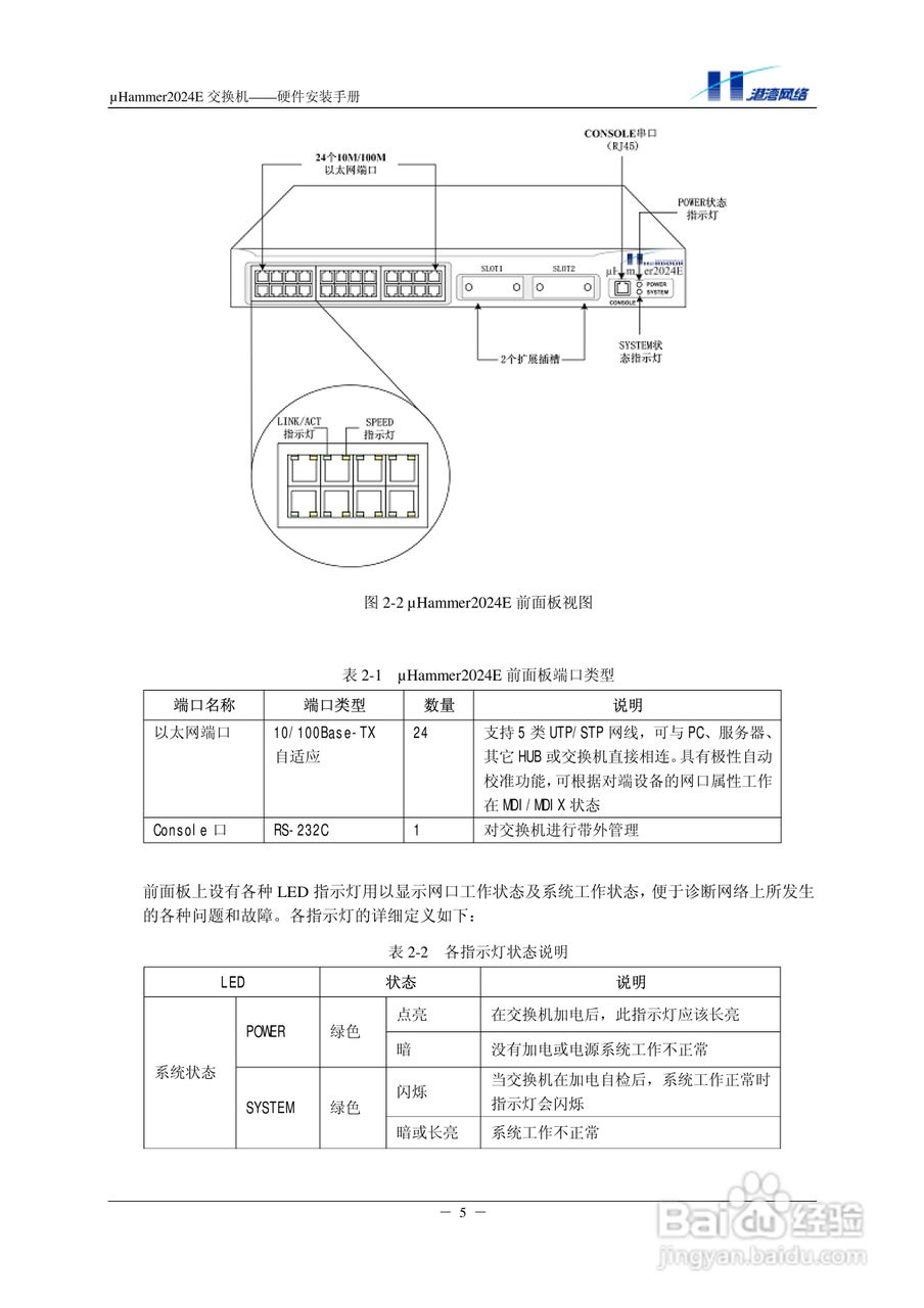 港湾网络交换机Hammer2024E型说明书:[2]