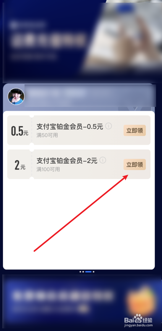 支付宝怎么领取铂金会员权益