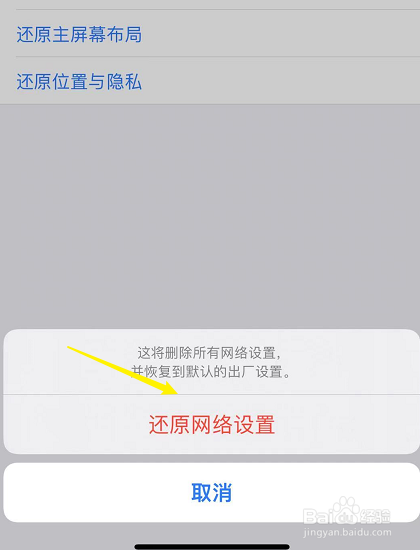 苹果还原网络设置