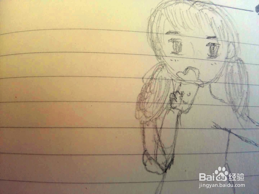唱歌的小女孩简笔画