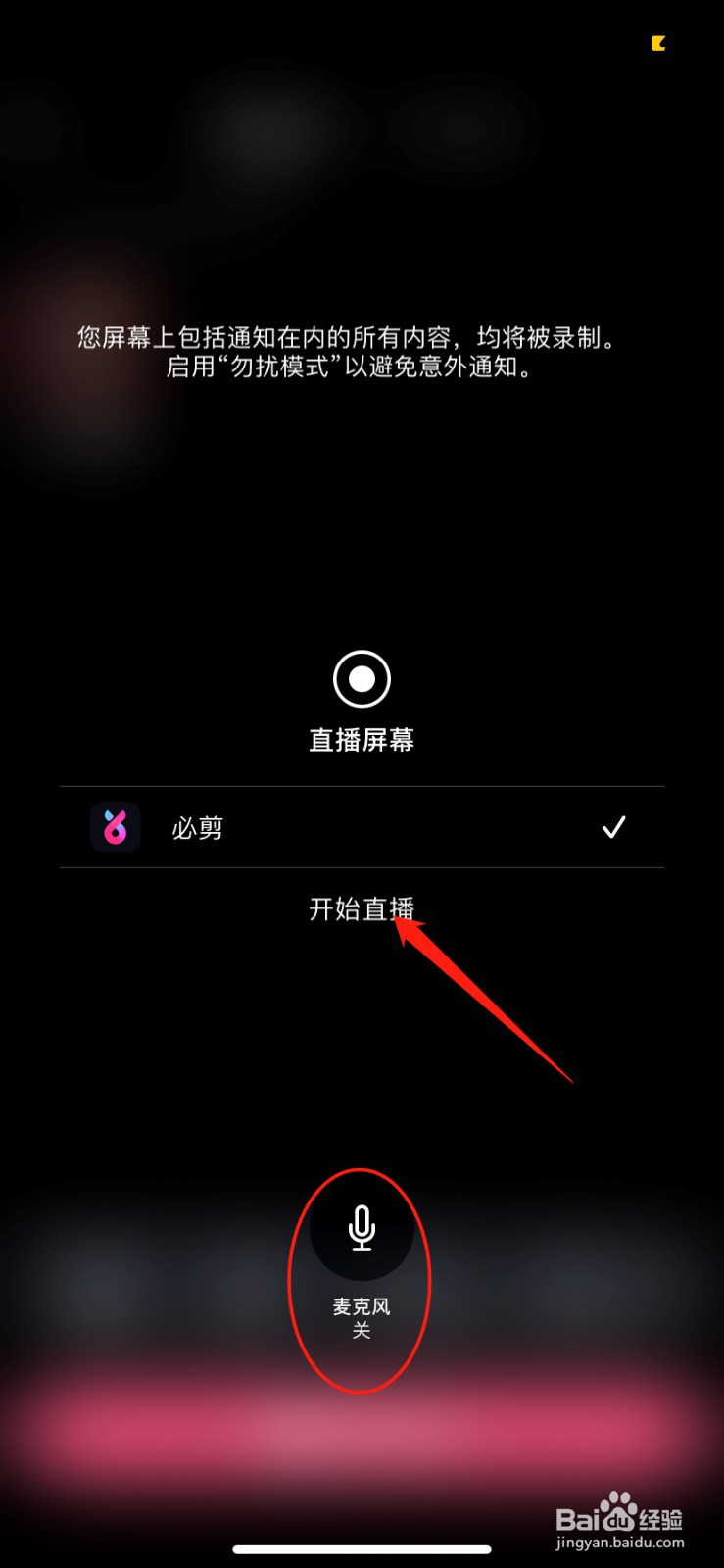 必剪录屏怎么只录手机声音不录麦克风