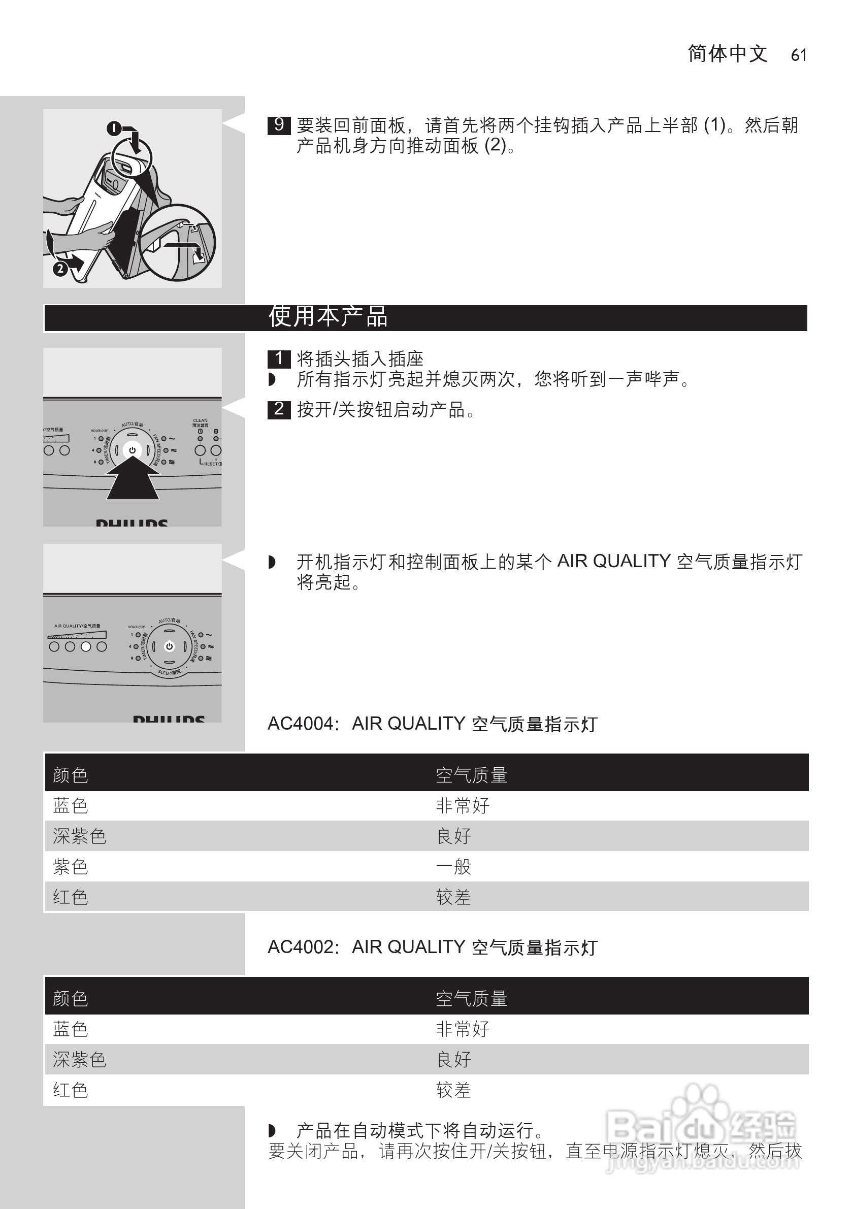 PHILIPS AC4004空气净化器使用说明书:[7]