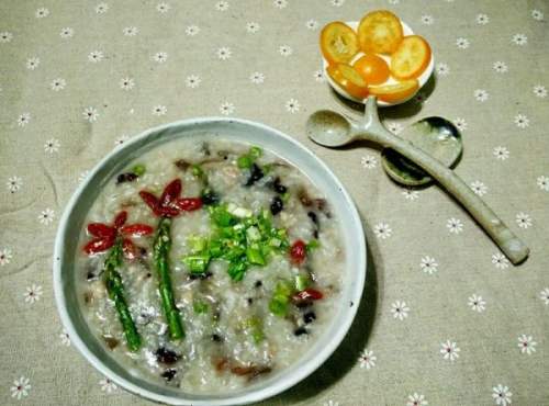 芦笋瘦肉乌参粥