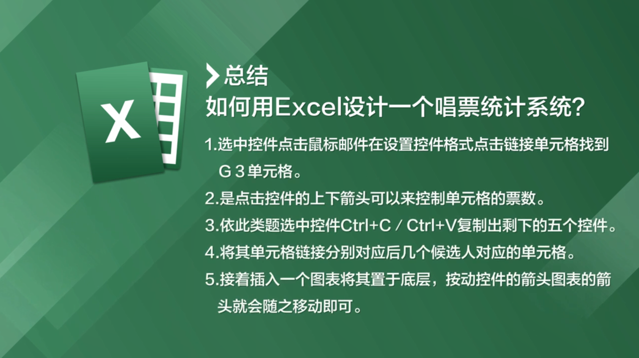 如何用Excel设计一个唱票统计系统
