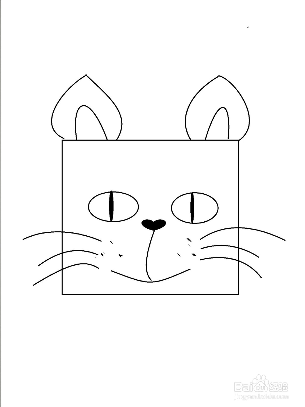 <b>用正方形画小猫的方法</b>