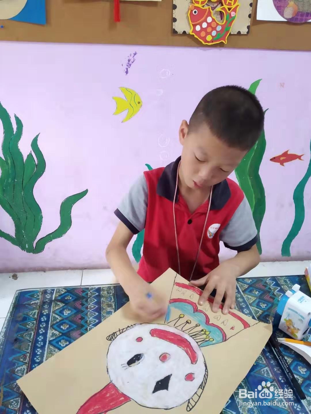 怎么做一幅小丑的儿童创意画