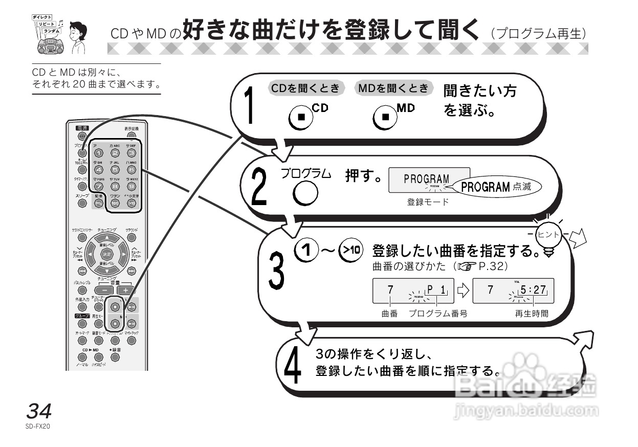 SHARP SD-FX20 CD/MD收音音响使用说明书:[2]