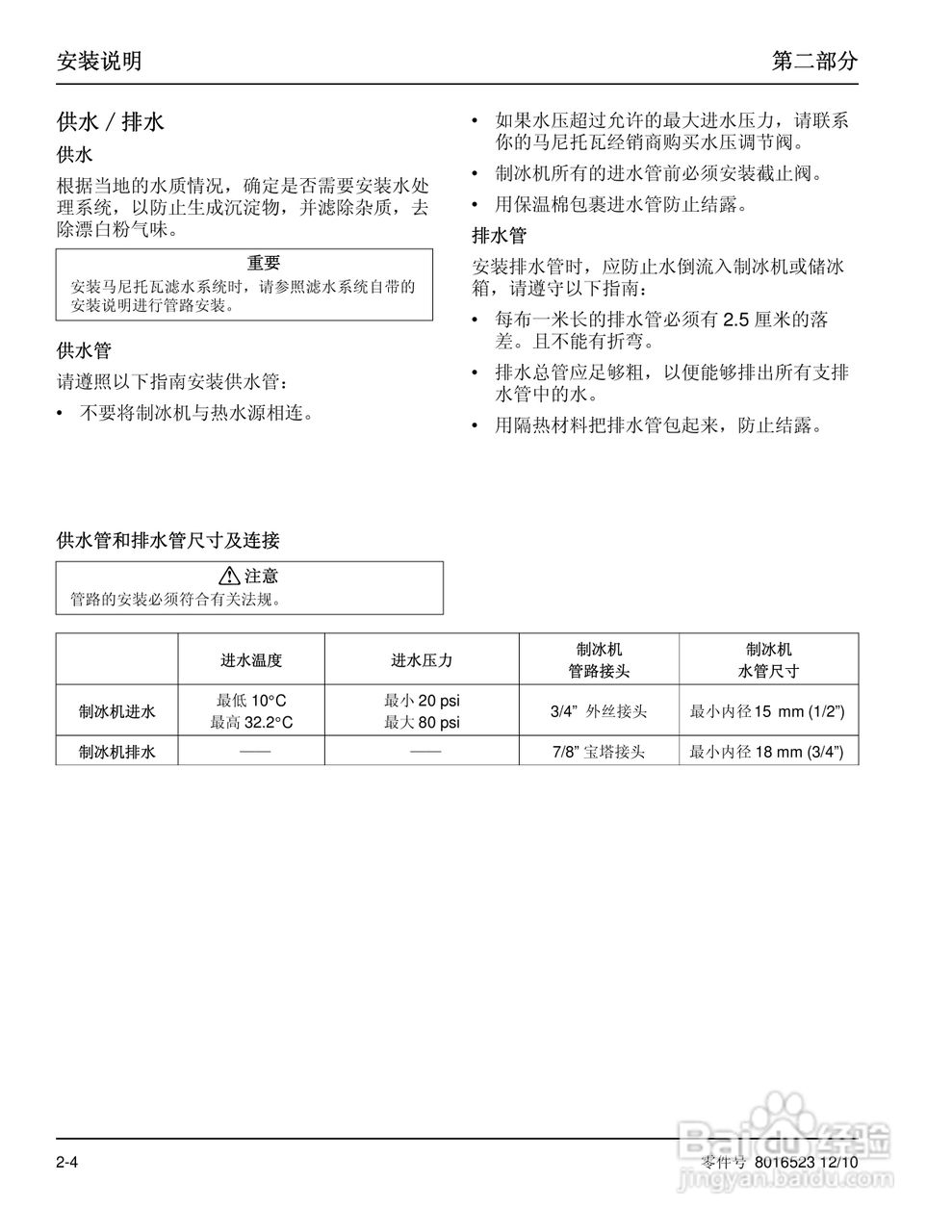 Manitowoc万利多ECS051ACI-251制冰机说明书:[2]