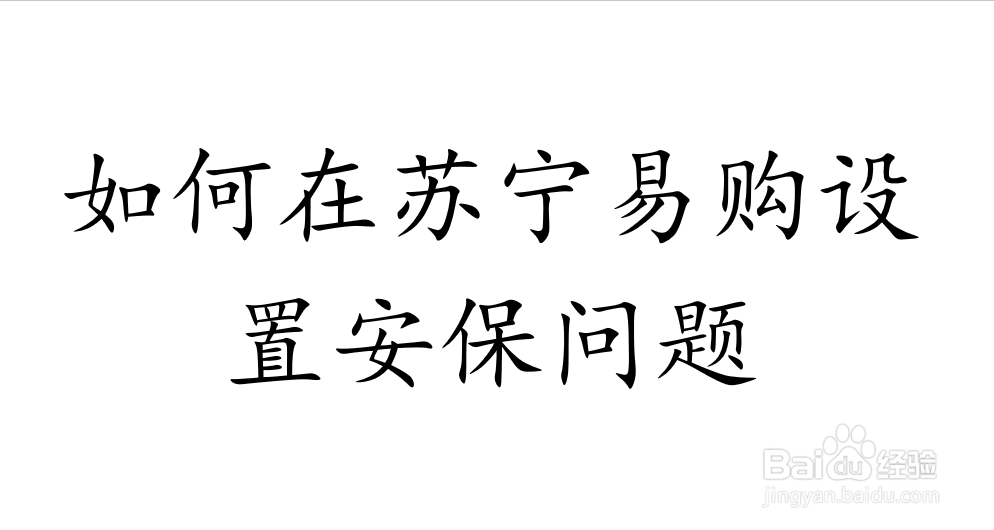 如何在苏宁易购设置安保问题