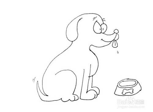 贪吃的小狗儿童卡通简笔画教程