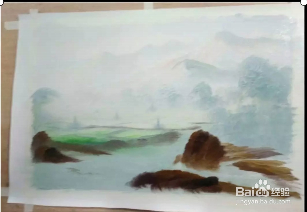 风景油画-刀画的过程
