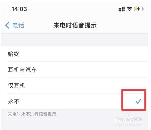苹果手机怎么关闭来电时语音提示对方姓名