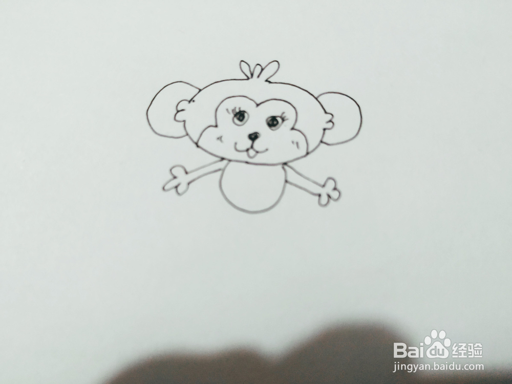 怎么教孩子画调皮的猴子简笔画