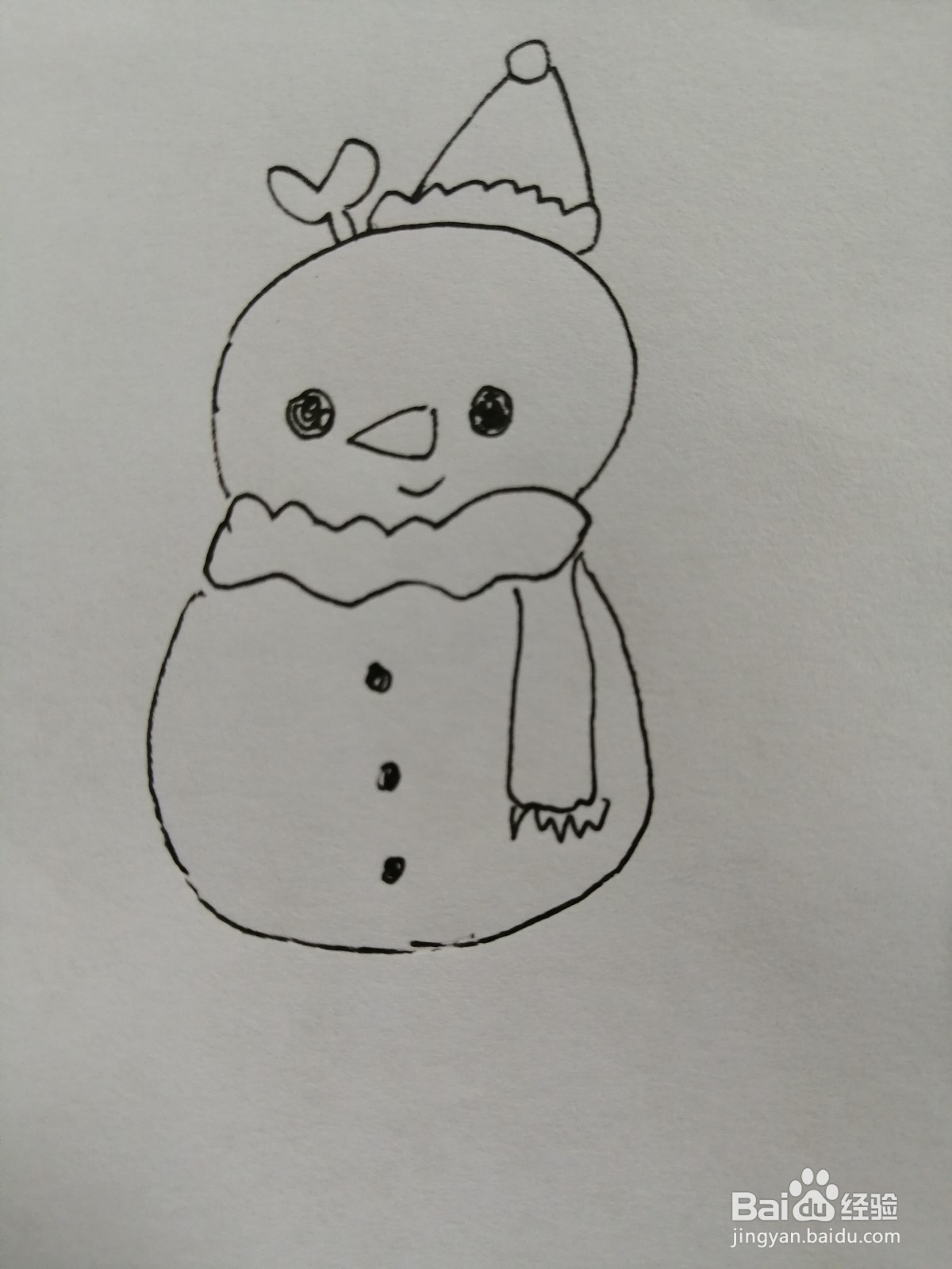 雪人宝宝怎么画