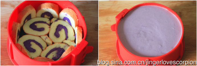 华丽丽的生日蛋糕--紫薯慕斯