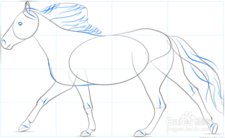 如何画一匹奔跑的马