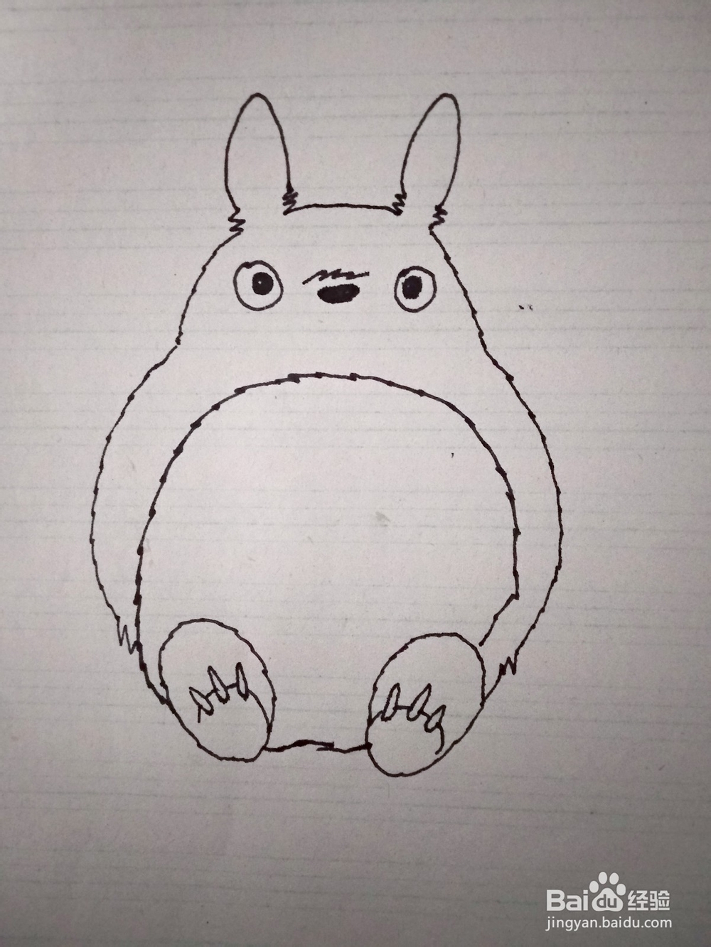 用钢笔怎么画卡通龙猫简笔画如何画龙猫