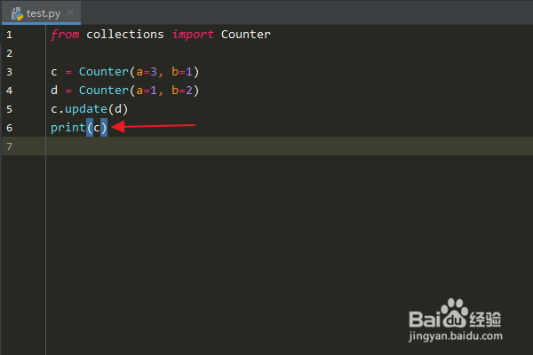 Python:怎么使用Counter对象update()方法