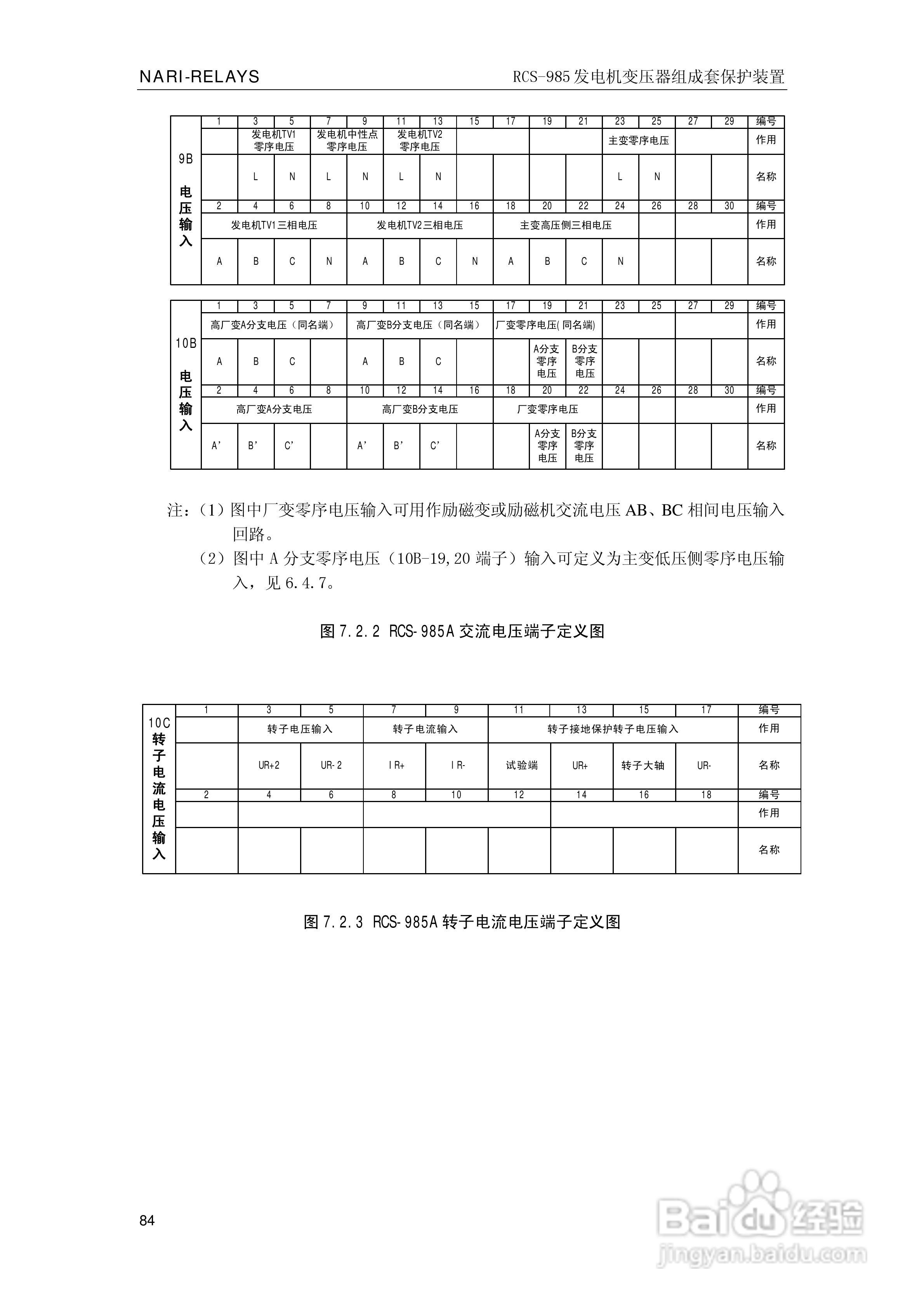 南瑞RCS-985G发电机变压器成套保护装置技术说明书:[9]