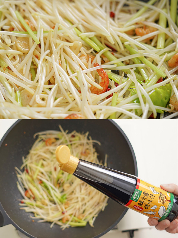 海米芹菜炒豆芽