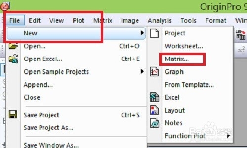origin9.0操作教程：[16]添加矩阵工作簿。