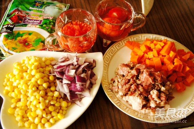 绿咖喱菊花羊肉饭