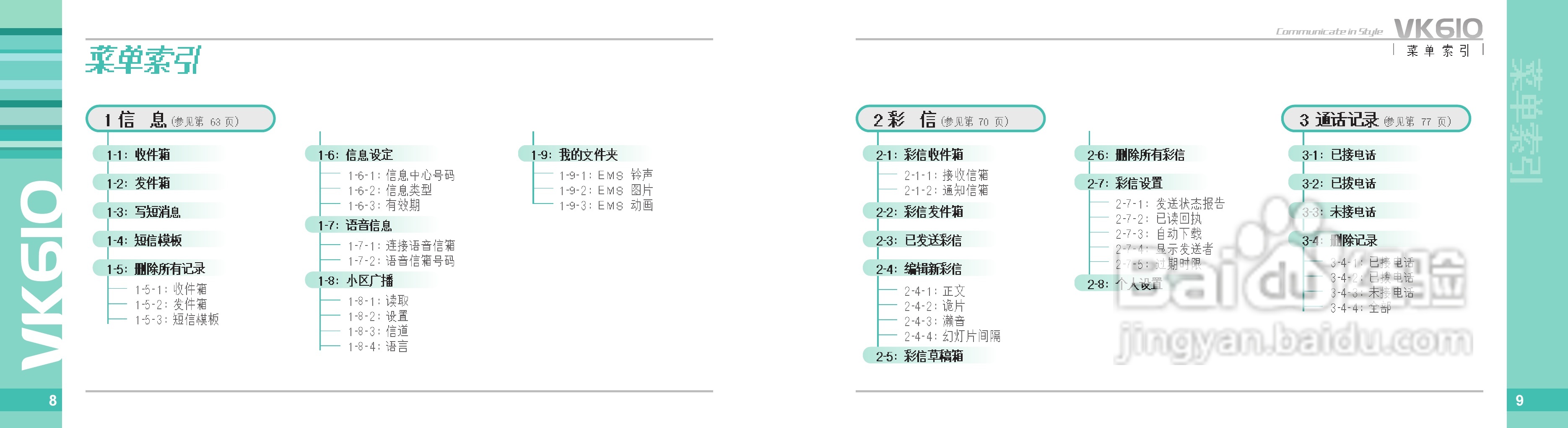 唯开VK610手机使用说明书:[1]